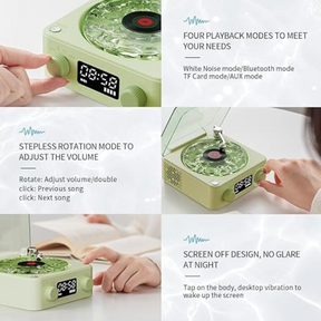 The Waves Vinyl Player, Wave Vinyl Bluetooth Speaker, Portable CD Player That Looks Like A Record Player, Record Player Style Wireless Bluetooth Speaker