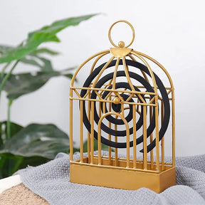 Home Office Decor Mosquito Coil Holder Incense Burner Birdcage Design Mosquito Coil Stand Protection from Mosquitoes By Technologistan