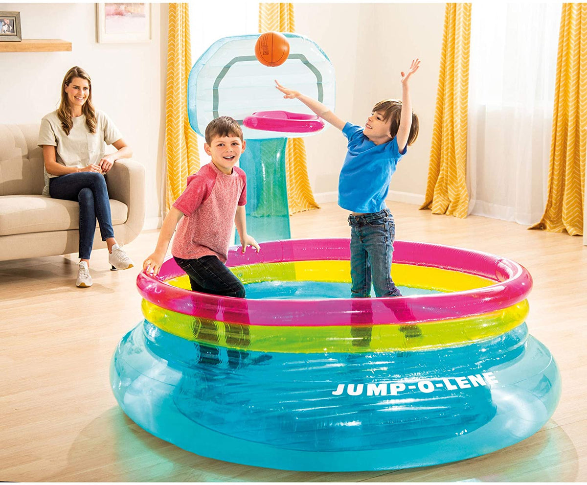 INTEX Jump - O - Lene Ring Bouncer With Basket Ball Shooting Hoop For Kids 77" x 71" x 60"