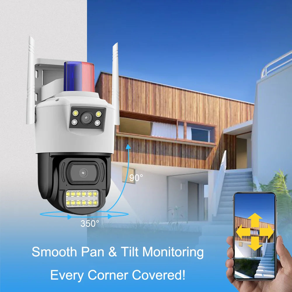 4G Sim Card CCTV Dual Lens Wifi Camera Cameras CCTV Wifi Surveillance Camera Security Smart Home Protection 360 IP 4K 4MP Camera