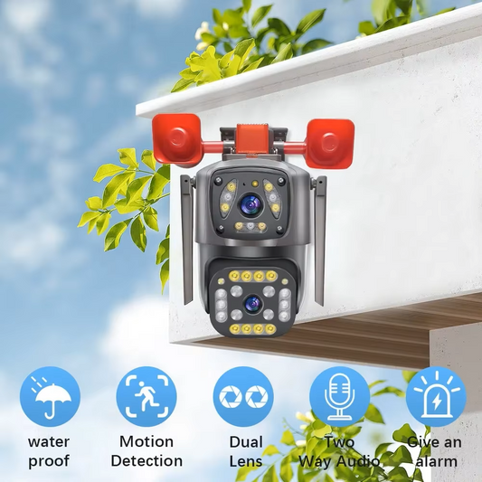 4MP Yoosee Dual Lens Dual Screen WIFI IP Camera Outdoor Color Night Vision Waterproof Security Protection IP Camera