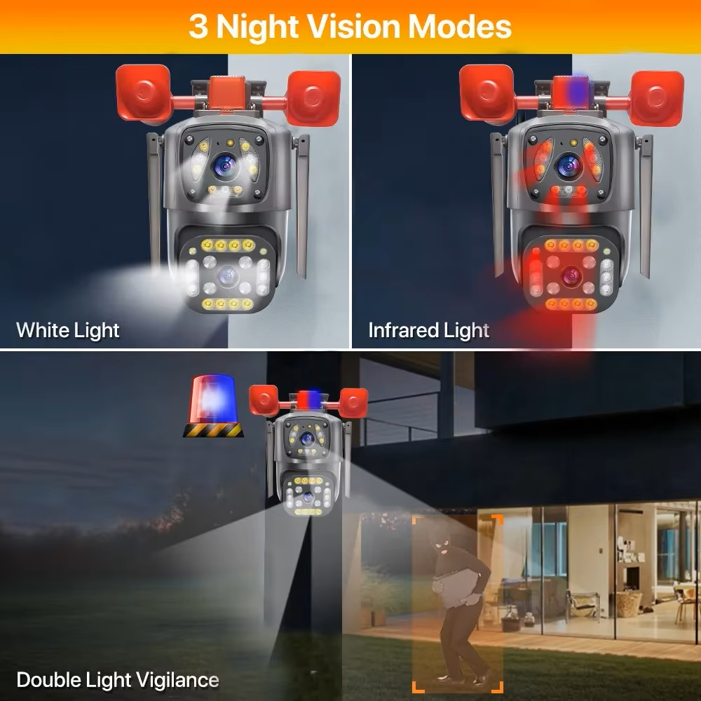 4MP Yoosee Dual Lens Dual Screen WIFI IP Camera Outdoor Color Night Vision Waterproof Security Protection IP Camera