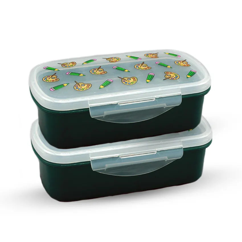 BENTO LUNCH BOX M-2 2 PC SET - 600ML WITHOUT STICKER