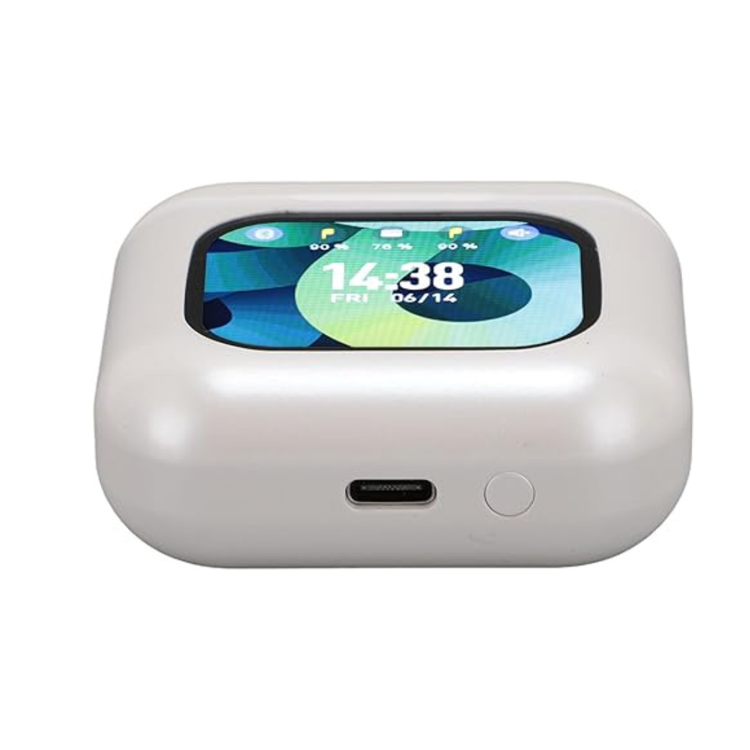 Jiawu Headphones, Bluetooth 5.3 In-Ear Headphones 30H Playtime Hi-Fi Stereo Ear Buds 4 ENC Mics, Bluetooth Earphone LED Display Charging Case 2024 Earbuds (White)