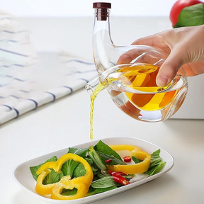 Double Layer Sauce Oil Bottle 2 In 1 Vinegar Glass Bottle Seasoning Bottles Jars Podazz