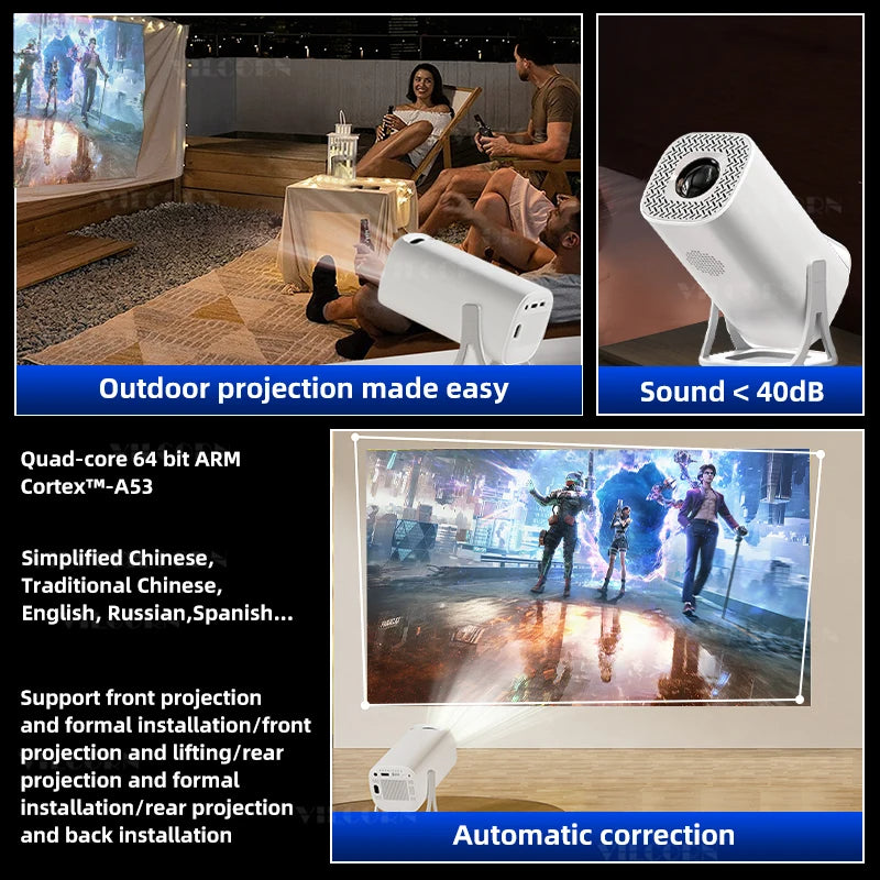 Android 11 Gaming Projector Home Theater Senima Wireless Gaming Controller Dual WiFi 1280*720p for Miracast/youtube/disney+