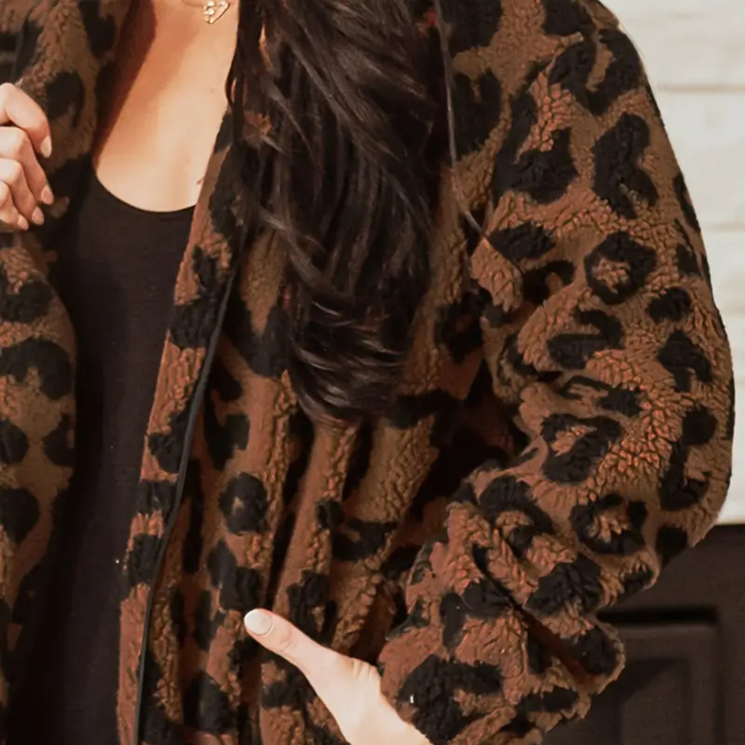 Women's Long Sleeve Faux Fur Coat