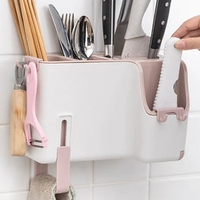 Wall-Mounted Kitchen Organizer Cutlery Holder Chopsticks Storage Box Home Decor