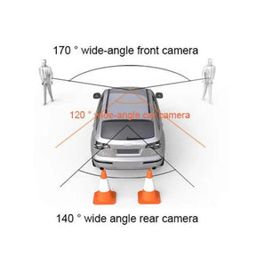 1080P HD 170 Degree 3 Lens Car DVR Dash Cam G-sensor Recorder + Rearview Camera