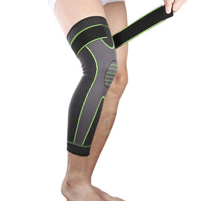 Leg Compression Sleeve with Compression Strap 1 Pack, Long Knee Brace Leg Sleeve Support for Men Women Running Basketball Football Cycling