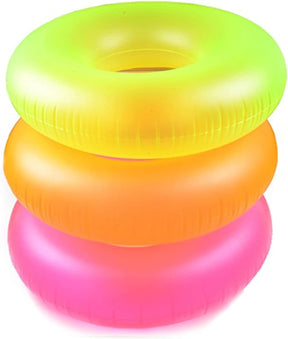 3 Pack Intex Neon Frost Swim Tubes Inflatable 36" Pool Floats and Rings