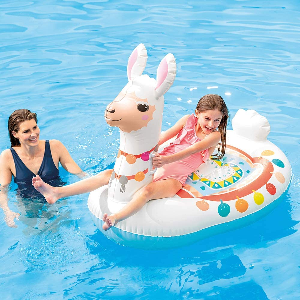 Cute Lama Ride-On Inflatable Pool Float (53in L x 37in X 44in H )