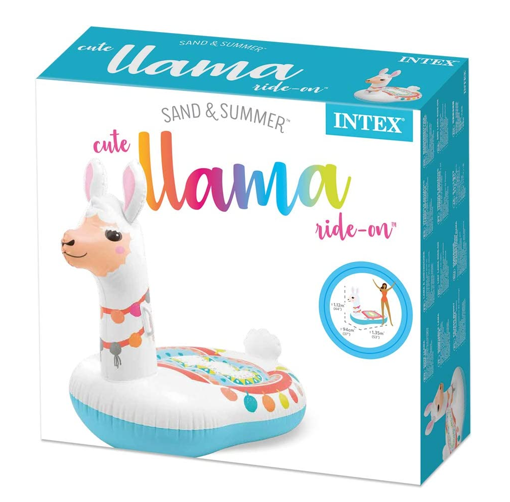Cute Lama Ride-On Inflatable Pool Float (53in L x 37in X 44in H )