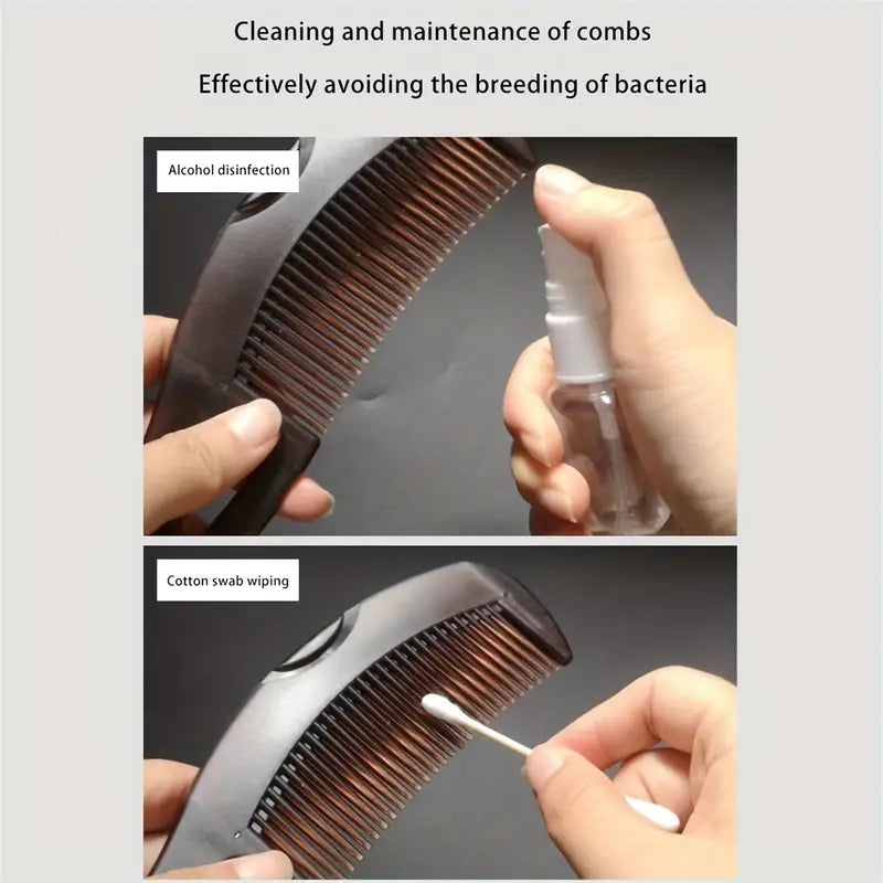 Fine-Tooth Hair Comb for Oily Hair - No-Wash Scalp Massage & Dandruff Control, Resin Handle