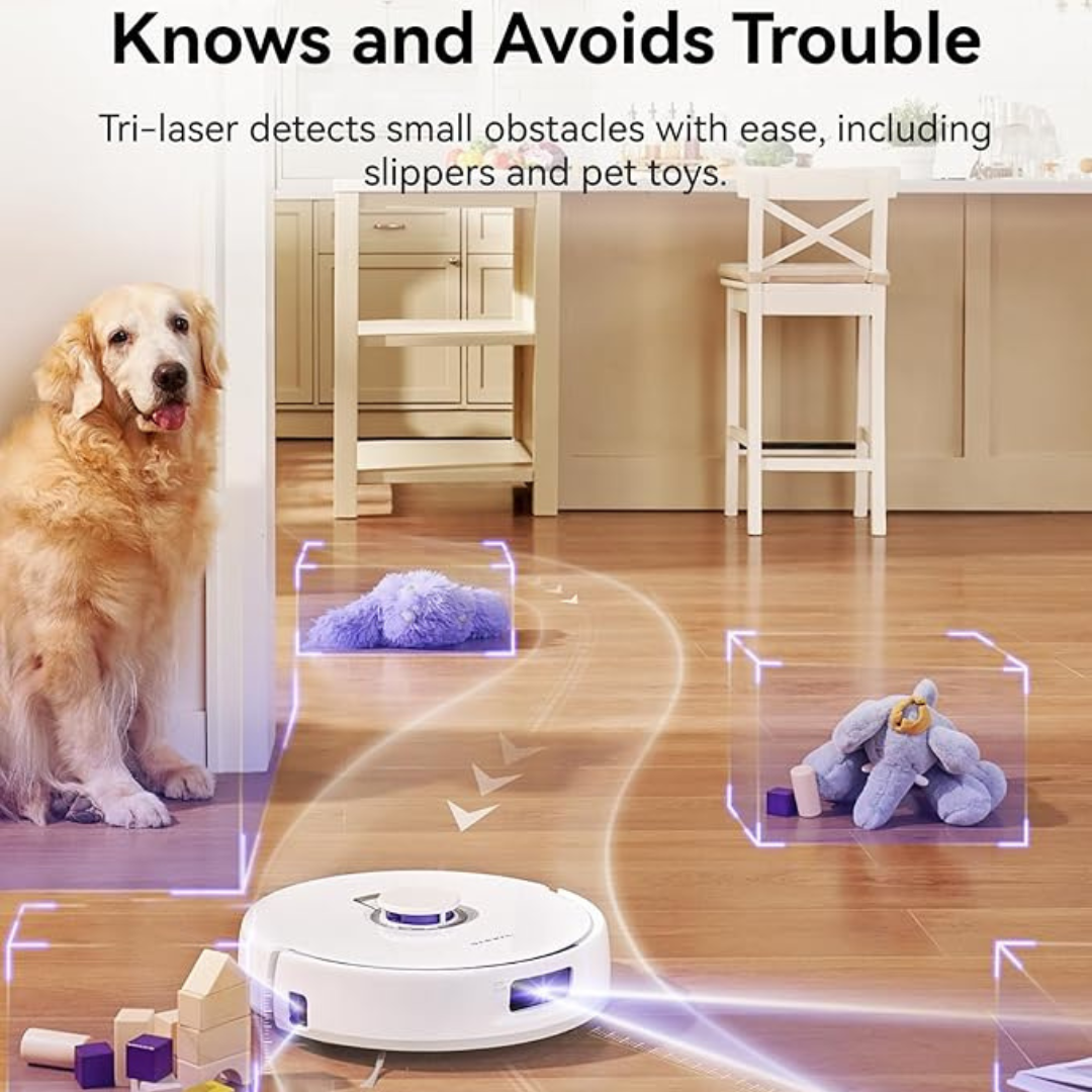 NARWAL Freo X Plus Robot Vacuum Cleaner and Mop with 3 Disposable Dust Bags (Pack). 7-Week Dust Storage, Zero Tangle, 7800Pa Suction, Tri-Laser Obstacle Avoidance