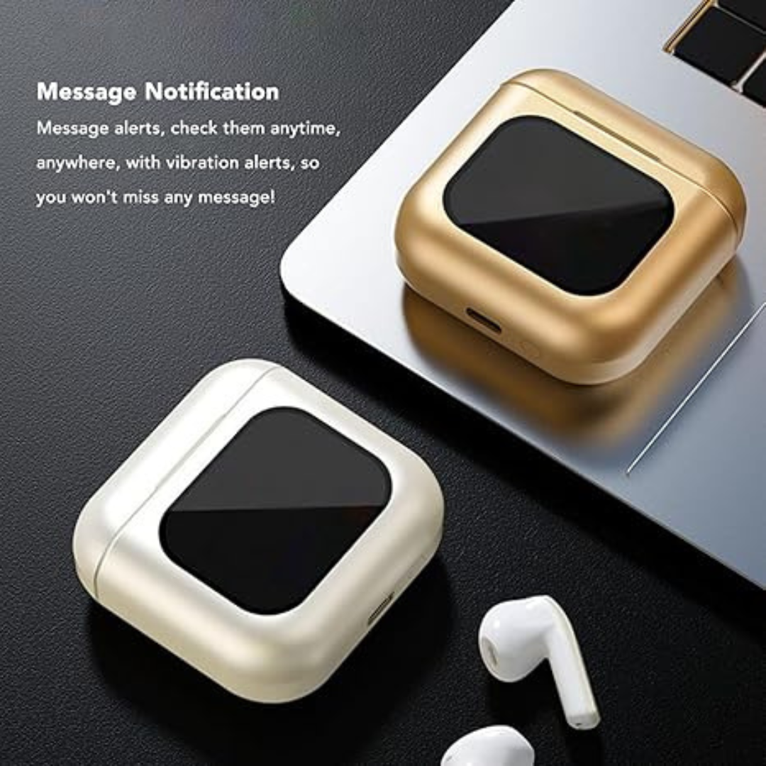 Jiawu Headphones, Bluetooth 5.3 In-Ear Headphones 30H Playtime Hi-Fi Stereo Ear Buds 4 ENC Mics, Bluetooth Earphone LED Display Charging Case 2024 Earbuds (White)