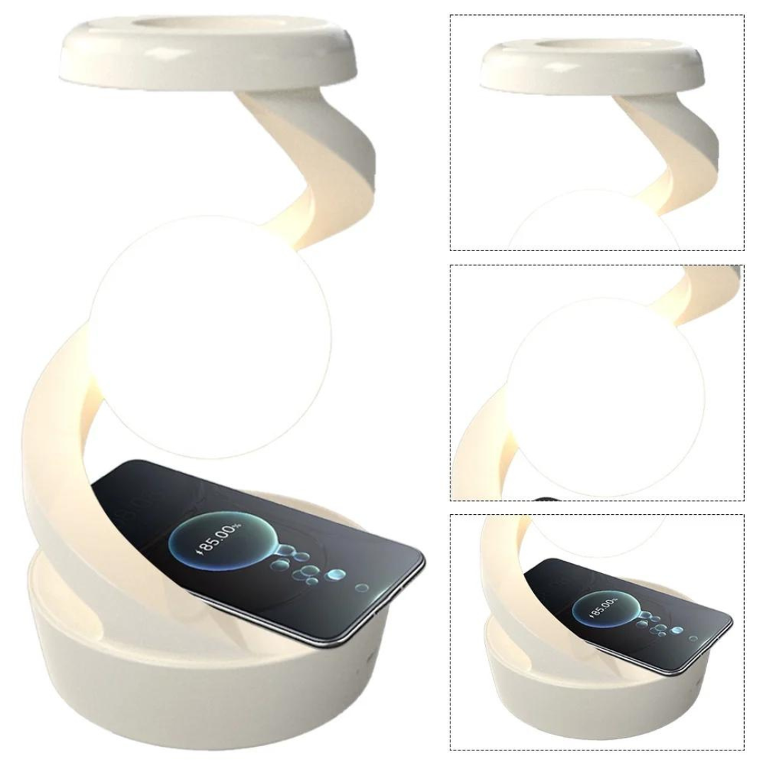 HAHUT Rotating Wireless Floating Lamp RGB Floating and Spinning in Air with LED Moon Lamp with Wireless Phone Charger LED Levitating Ball Light in The Air Freely for Office Bedroom Home