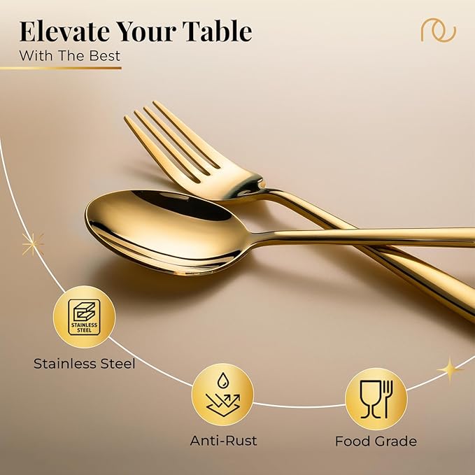 Premium Golden Cutlery Set  (Set of 24)