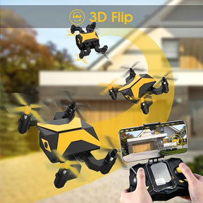 Mini Drone with Camera Drones for Kids Beginners, RC Quadcopter with App FPV Video, Voice Control, Altitude Hold, Headless Mode, Trajectory Flight, Foldable Kids Drone Boys Gifts Girls Toys-Yellow