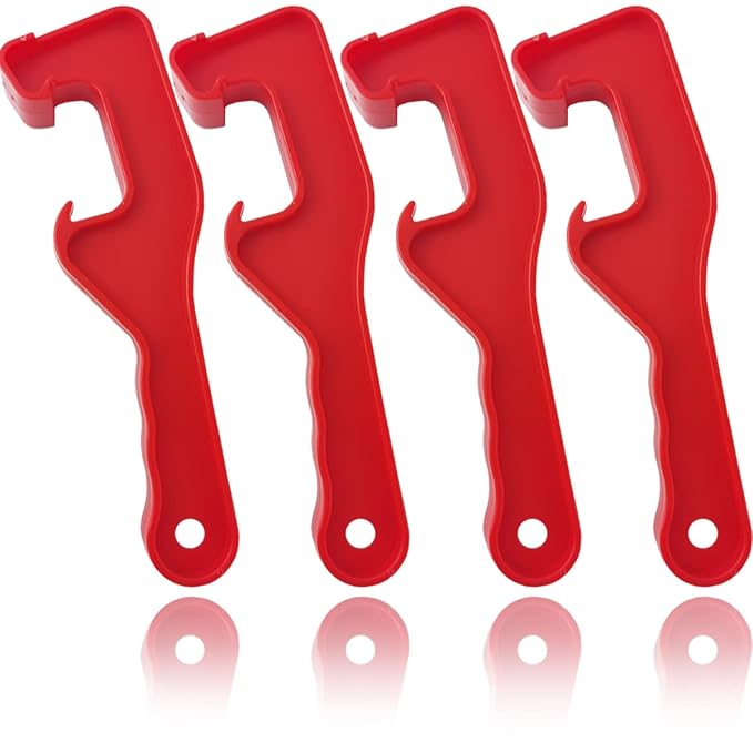 GXXMEI 4PCS Plastic Bucket Lid Opener 5 Gallon Paint Can Opener Bucket Opener Wrench Tool Lid Remover for Home Industrial Use