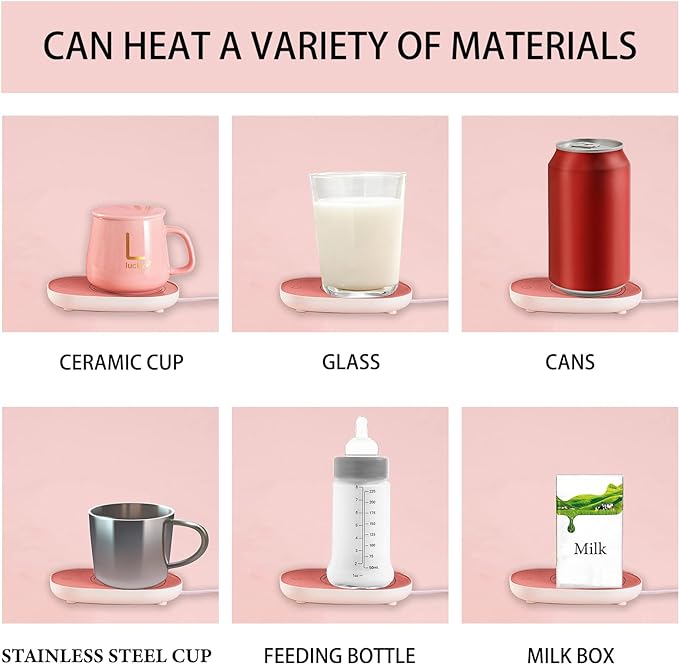 ELECTRIC COFFEE CUP WARMER FOR DESK, WITH AUTOMATIC ON/OFF TO KEEP TEMPERATURE UP TO 104-122℉/ 40-50℃, INCLUDE CERAMIC MUG, COVER,