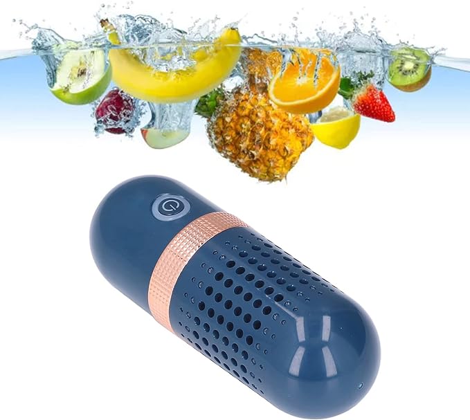 Fruit and Vegetable Cleaning Machine,IPX7 Waterproof Capsule Shape Vegetable Cleaner,USB Wireless Food Purifier,Portable 4400mah Fruit Purifier,for Cleaning Fruits and Vegetables, Rice, Meat