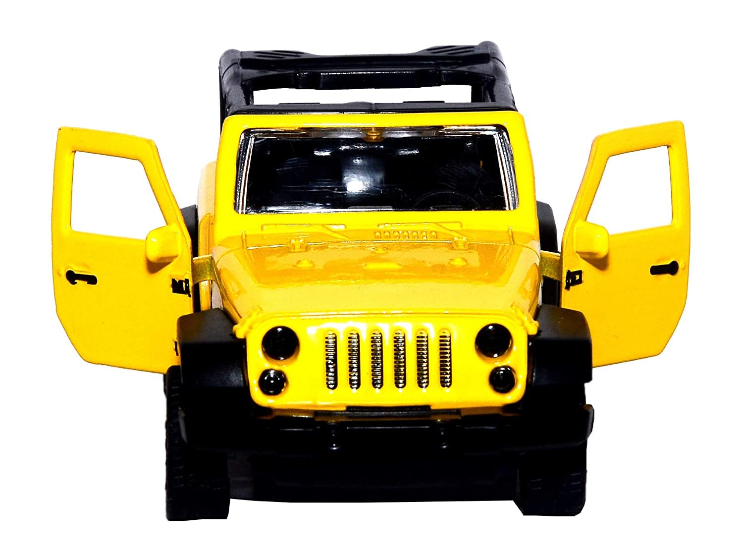 VPS Store Amazing 1:32 Scaled DIE-CAST Metal Pull Back Stylish Jeep SUV for Kids. with Opening Doors Yellow Open roof