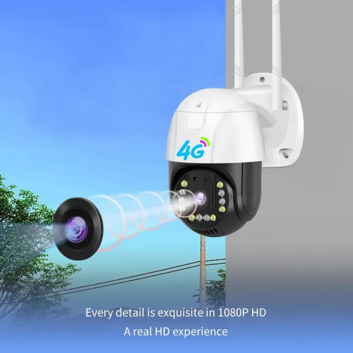 Wireless IP CCTV Surveillance Camera, Outdoor Waterproof Camera, Auto Tracking, Two-Way Audio, Baby Monitoring, WiFi Security, 4G Sim Card