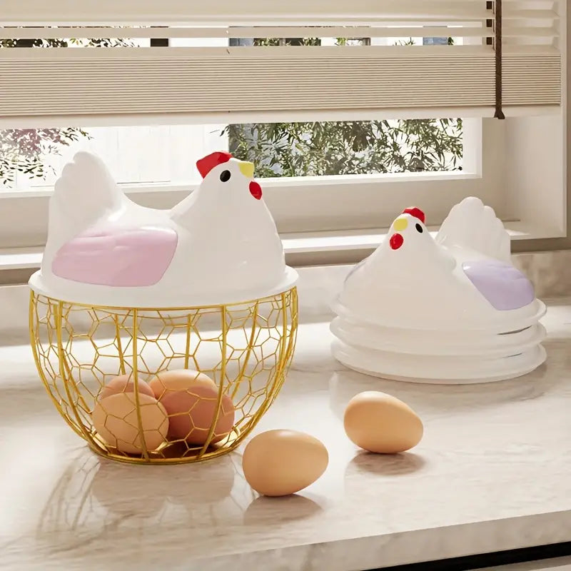 Ceramic Chicken Egg Basket