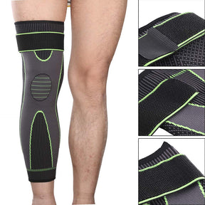 Leg Compression Sleeve with Compression Strap 1 Pack, Long Knee Brace Leg Sleeve Support for Men Women Running Basketball Football Cycling