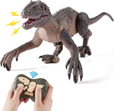 SGILE Remote Control Dinosaur Toys for Boys 3 5 7 8 12, Rechargeable Robot Dinosaur with Light & Sound, Jurassic Velociraptor Toddler Toys with Demo Key/Vivid Walking, Birthda