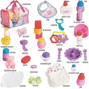 Mommy & Me Baby Doll Care Set - with 30 Accessories in Bag