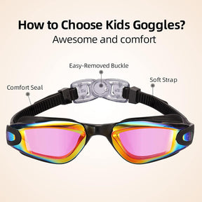 Aegend Kids Swim Goggles, Pack of 2 Swimming Goggles for Children Boys & Girls Age 3-14