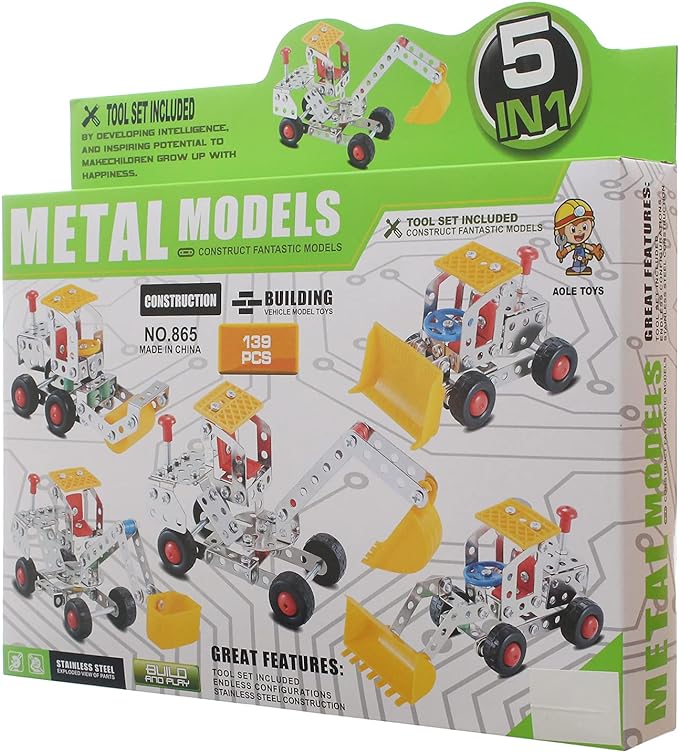 Metal Models 5 In 1 Build And Play Toy