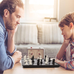 Magnetic Chess Set - Folding Board with Storage Box & 2 Extra Queen.