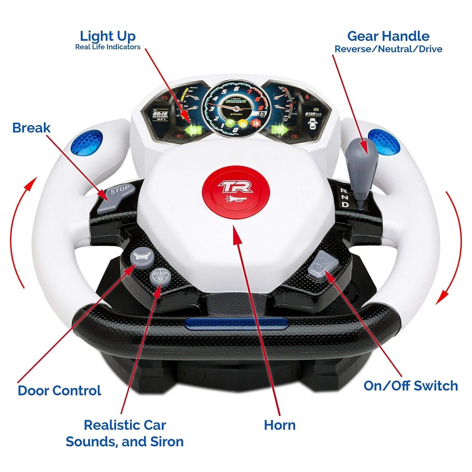 Remote Control Police Car, 4D Motion Gravity and Steering Wheel Control, 1: 12 Scale, 2. 4Ghz, with Lights, Sirens, Powered Doors