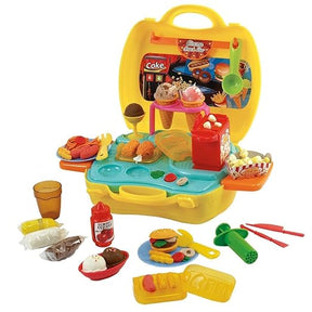 MKE Elektra Plastic Bring Along Cinema Snack Food Play Suitcase Set Toy (Yellow) 35 Pieces