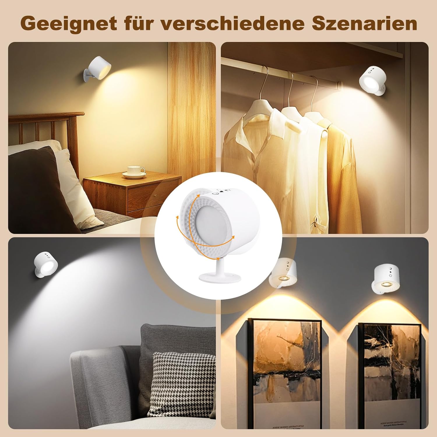 Magnetic LED Night Light Rechargeable Reading Lights Touch Remote Control Wall Sconces Light Cabinet Spotlight Night Wall Lamp