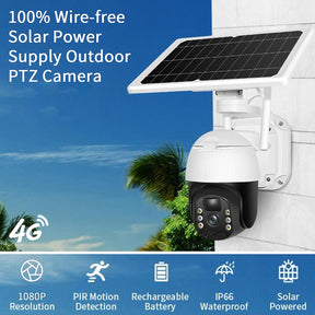 Solar Camera Outdoor Waterproof Wireless iP Camera Solar Panel PTZ Power Camera Home Security CCTV Video Surveillance 12v 3600mh Camera Battery With Soler Plate Human Detection, Night Vision, Full Ptz,sd Card + Cloud Storage,waterproof, V380 Pro