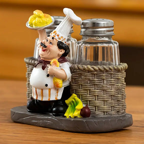 1pc Chef Glass Bottle Salt And Pepper Shaker