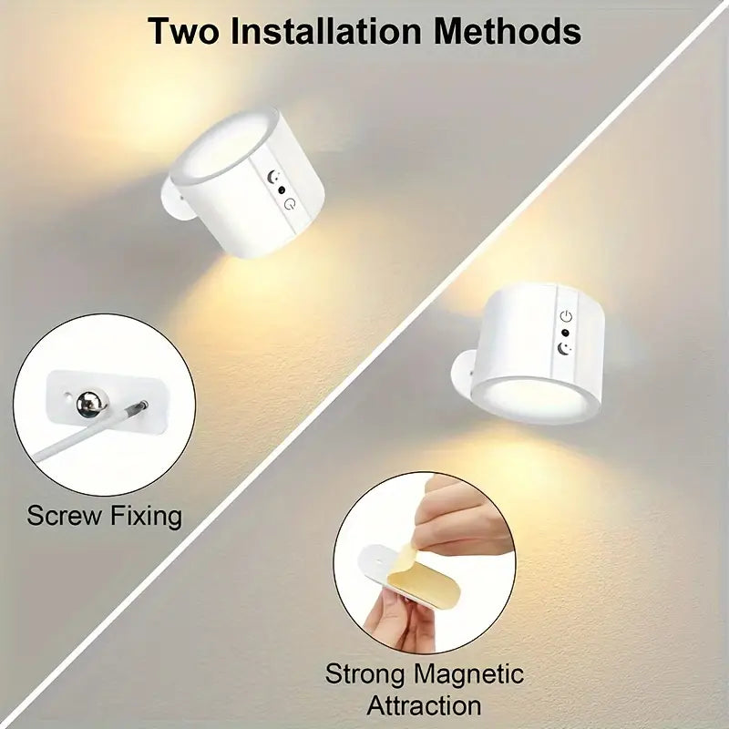 Magnetic LED Night Light Rechargeable Reading Lights Touch Remote Control Wall Sconces Light Cabinet Spotlight Night Wall Lamp