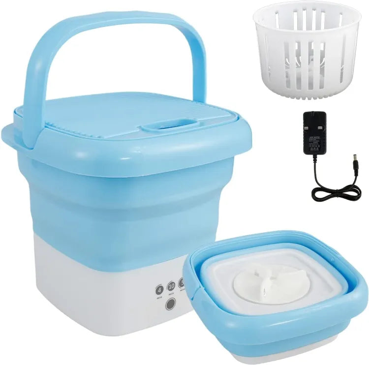 Portable Mini Folding Washing Machine, travel camping washing machine,Magic Foldable Small Clothes Washing Machine Washer Laundry Tub Wash Machine for Travelling