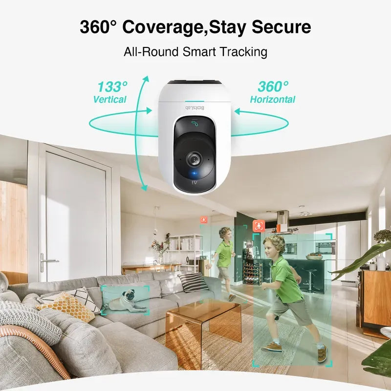 360 C221 Indoor Camera 3K 5MP AI Detection Surveillance Smart Tracking Night Vision Two-way Audio WiFi Alexa Google Assistant