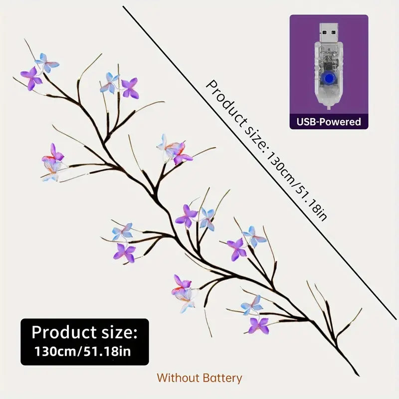 1pc Butterfly Branch LED Wall Light, 129.84cm 30 LEDs