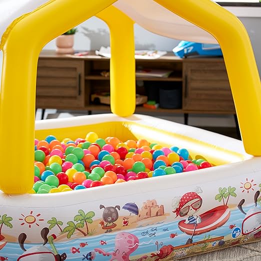 Sun Shade Inflatable Pool, 62" X 62" X 48", for Ages 2+