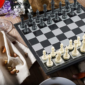 Magnetic Chess Set - Folding Board with Storage Box & 2 Extra Queen.