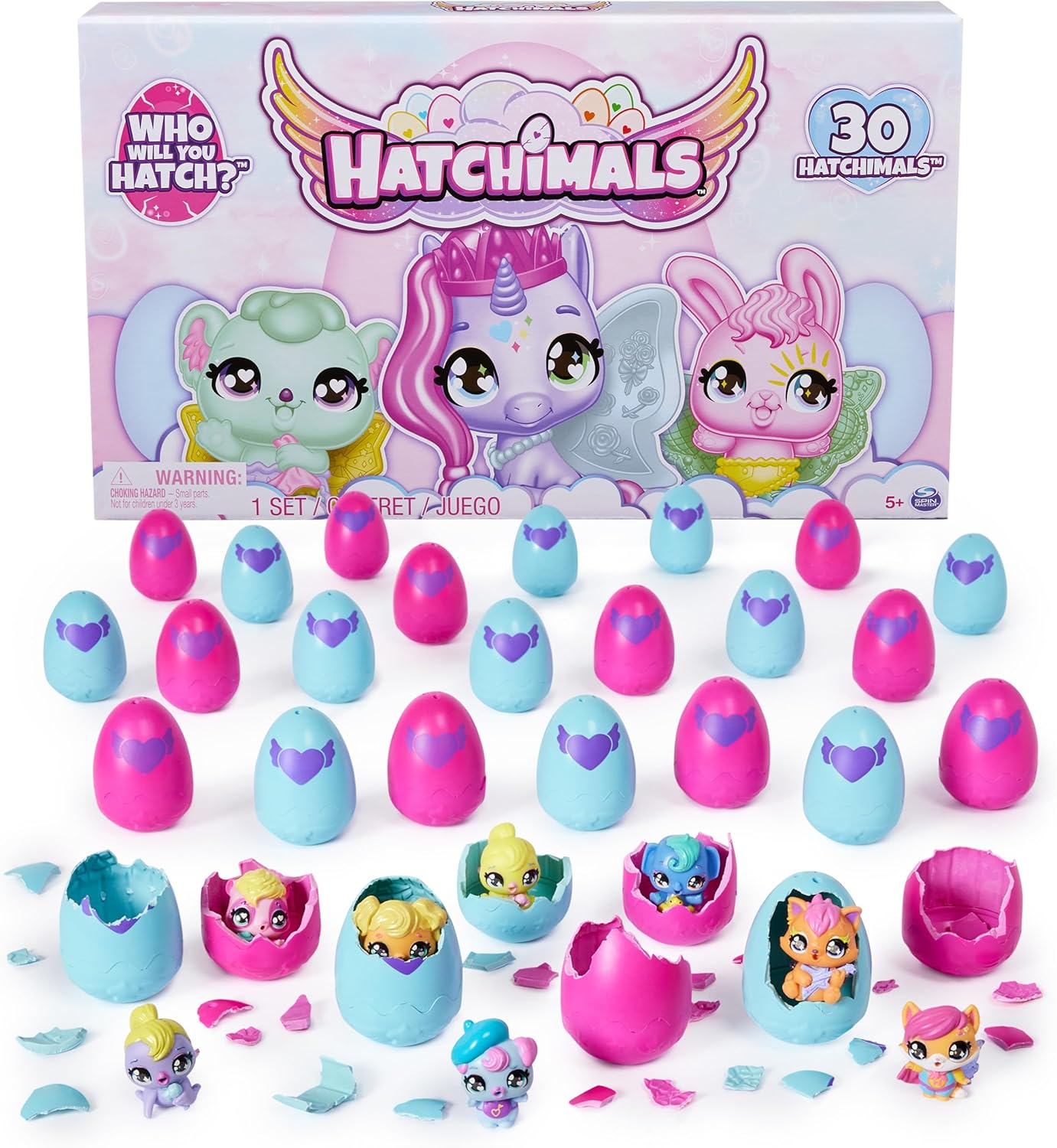 Hatchimals CollEGGtibles 30 Egg Mystery Value Pack - Mini Figures Ultimate Cracking Set: Who Will You Hatch? - 30 Unique Figures, Party Favor, Easter Egg Hunt & Easter Basket Gift Pack (Age 3+)
