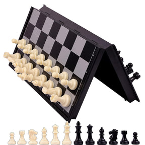 Magnetic Chess Set - Folding Board with Storage Box & 2 Extra Queen.