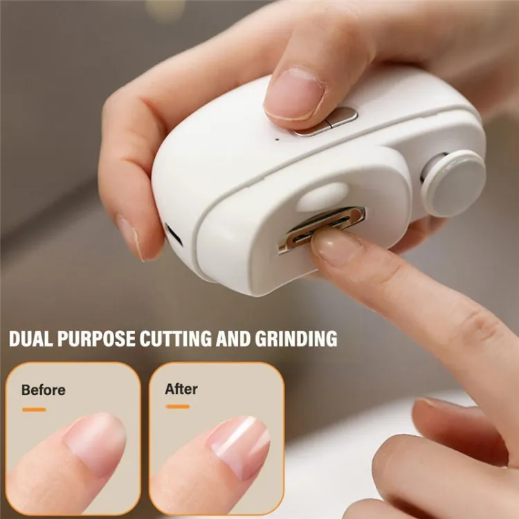 2-In-1 Electric Nail Clipper Multifunctional Nail Machine Nail Trimmer Automatic Nail Cutter Lighting for Baby Adult Reusable Durable Easy to Use C