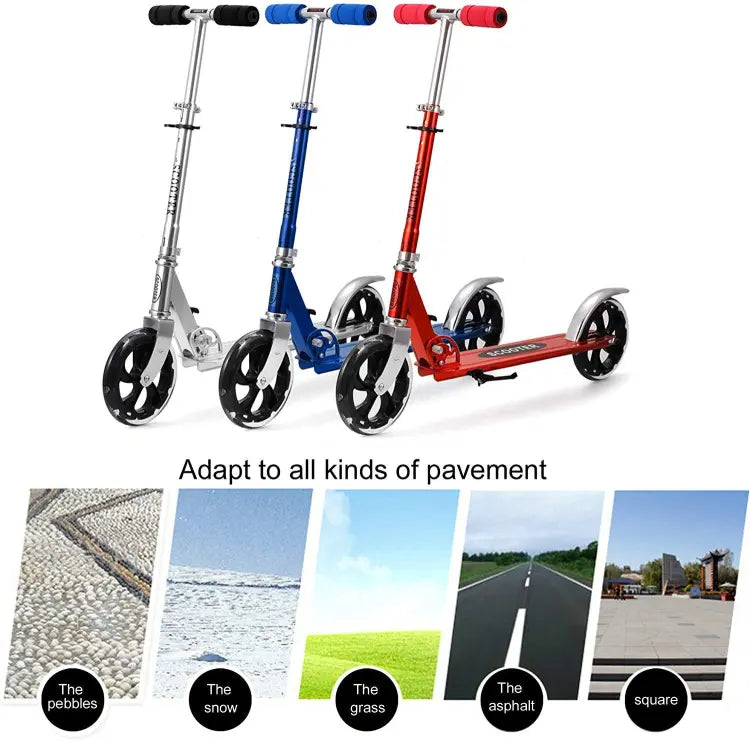 Teens Adult Foldable Adjustable Height 2-Wheel Kick Scooter Aluminum Alloy